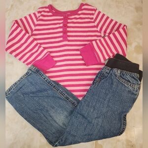 Girls 4T Long Sleeve Shirt And Jeans
